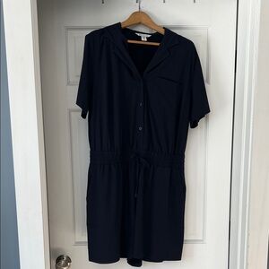 Athleta Navy Short Sleeve Romper